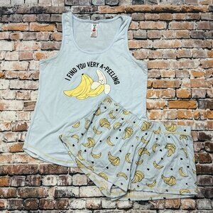 Sleep & Co Women's Pajama Set - Tank\Shorts - Size L - Very "A-Peeling" Banana